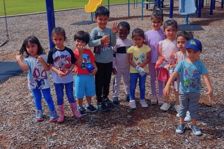 School-age children enjoying supervised outdoor play