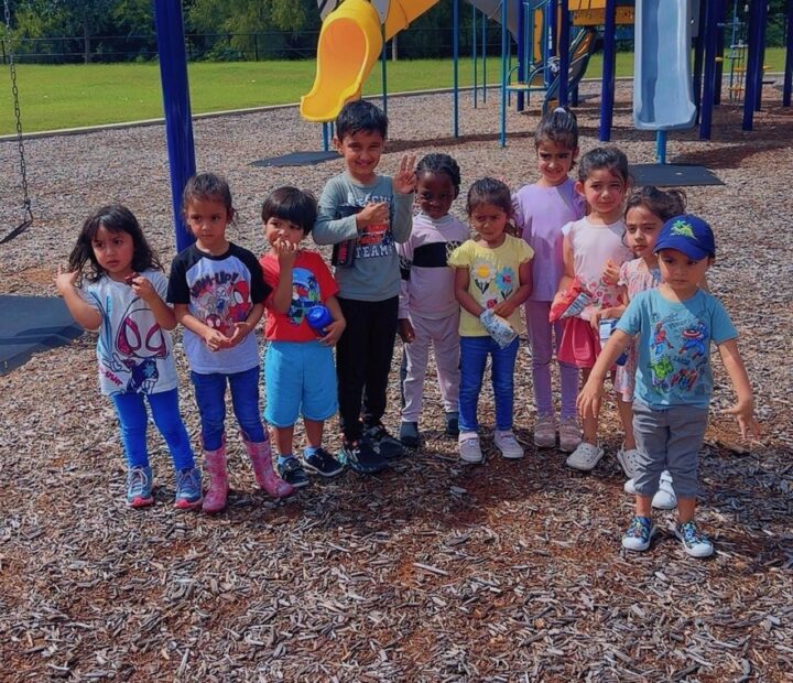 School-age children enjoying supervised outdoor play