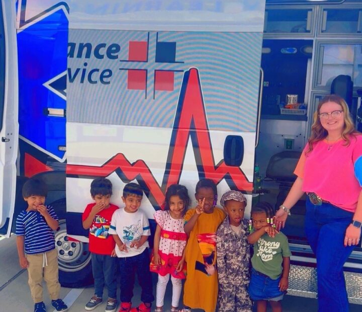 Children during a supervised ambulance community visit