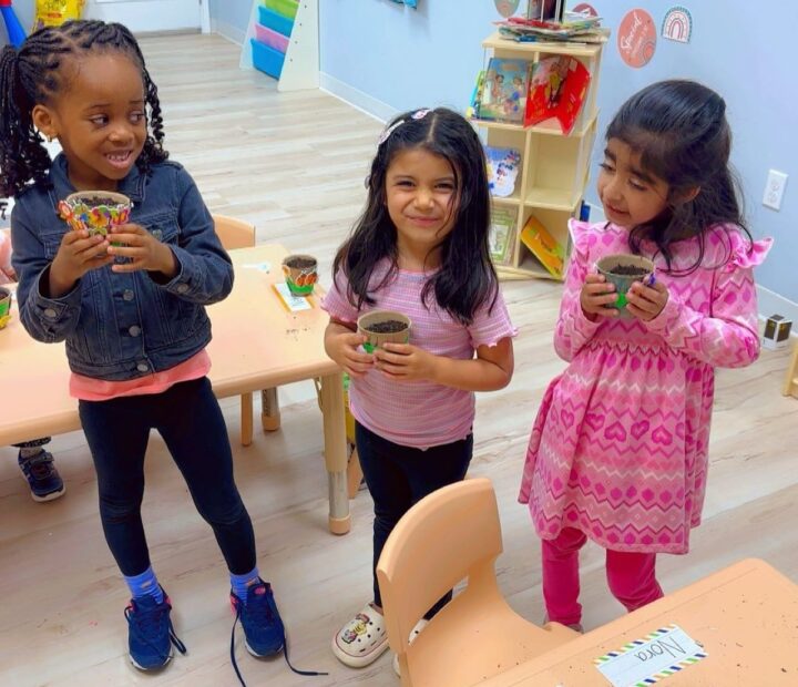 Children participating in a creative classroom activity